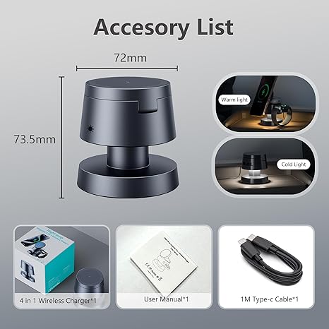 Night Lamp Magnetic 4 IN 1 Wireless charger - TUZZUT Qatar Online Shopping