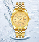 Men's Fashion Watches Diamonds Classic Design Stainless Steel Strap Watch 132095 - TUZZUT Qatar Online Shopping