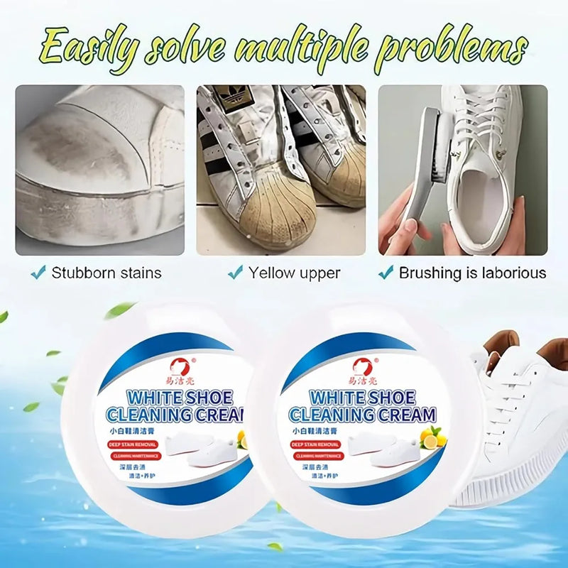 White Shoes Cleaning Cream 260g - Multipurpose Cleaning Cream with Spong