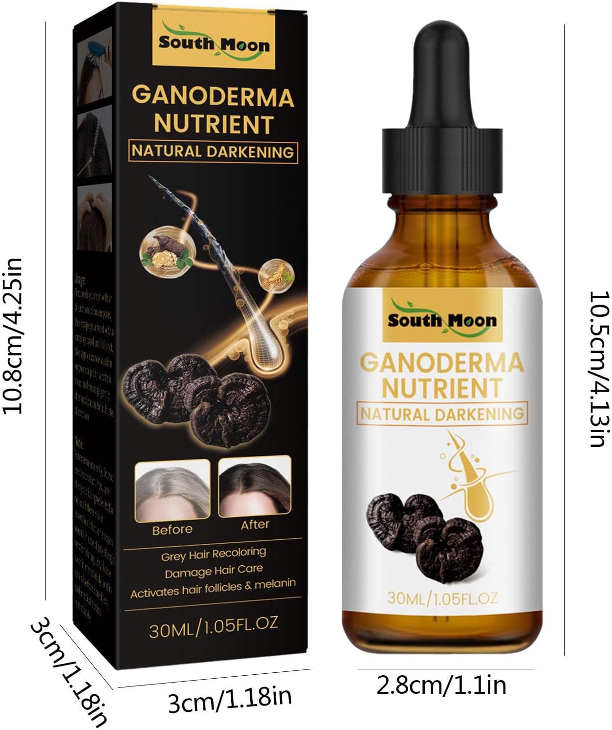 Nourishing Hair Oil, Deep Nourishing Liquid Against Grey Hair, 30 ml Prevention of Hair Loss and Natural Essence for Shiny Black Hair, Men and Women Nourishing Hair Oil, Deep Nourishing Liquid Against Grey Hair, 30 ml Prevention of Hair Loss and Natural Essence for Shiny Black Hair, Men and Women