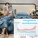 4 Piece Set Ice Silk Quilt Summer Comforter, Pillow Covers & Bed Sheet - TUZZUT Qatar Online Shopping