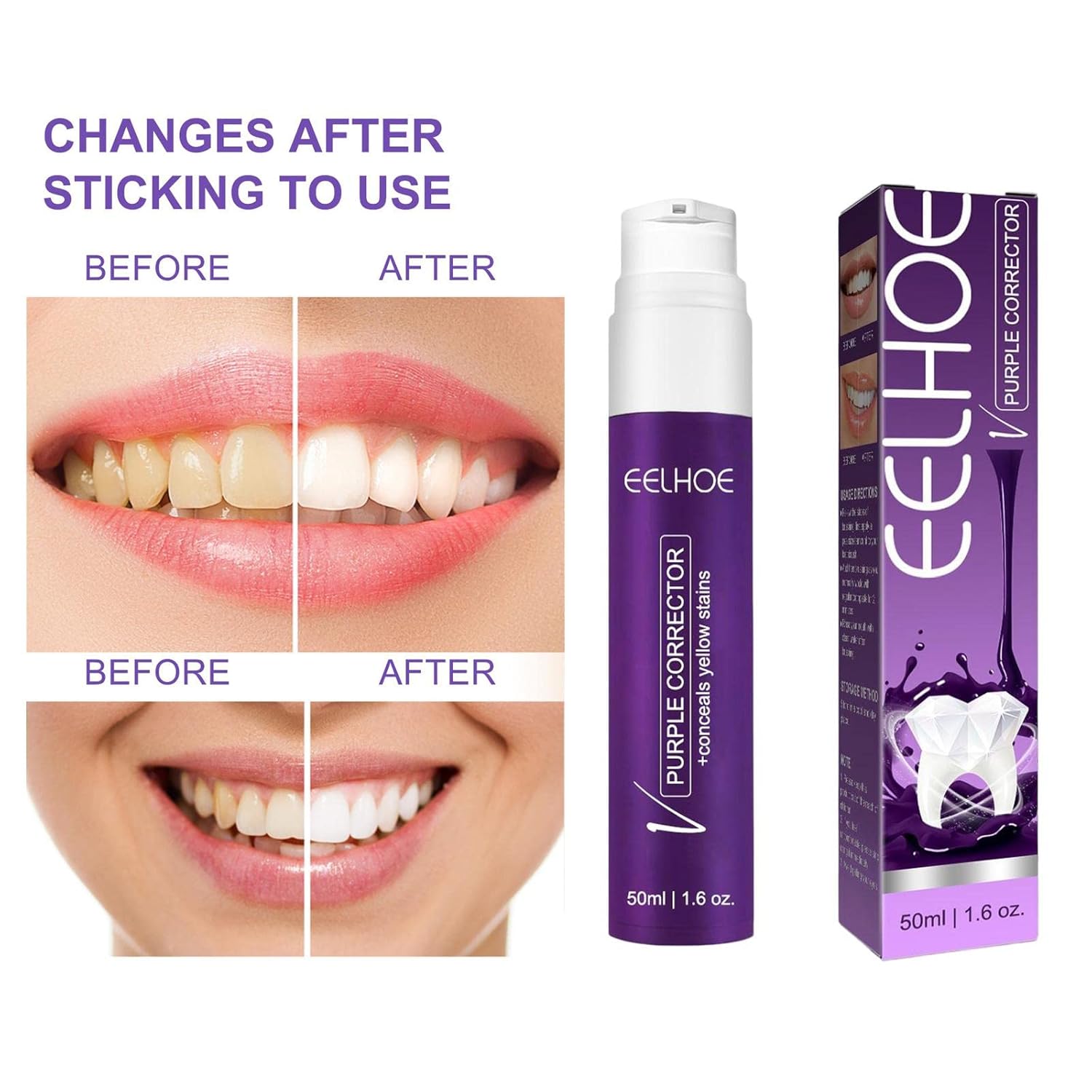 EELHOE Purple Whitening Toothpaste 50ml EELHOE Purple Whitening Toothpaste 50ml