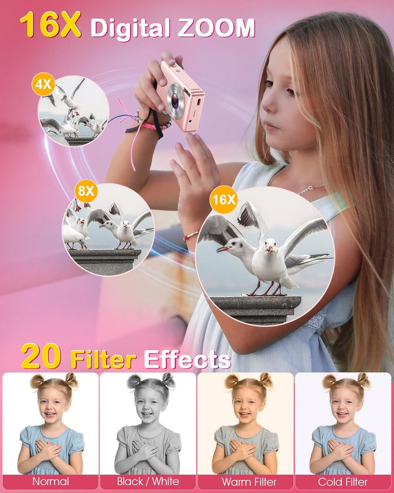 Digital Camera for Kids with 32GB Card-16X Zoom - TUZZUT Qatar Online Shopping