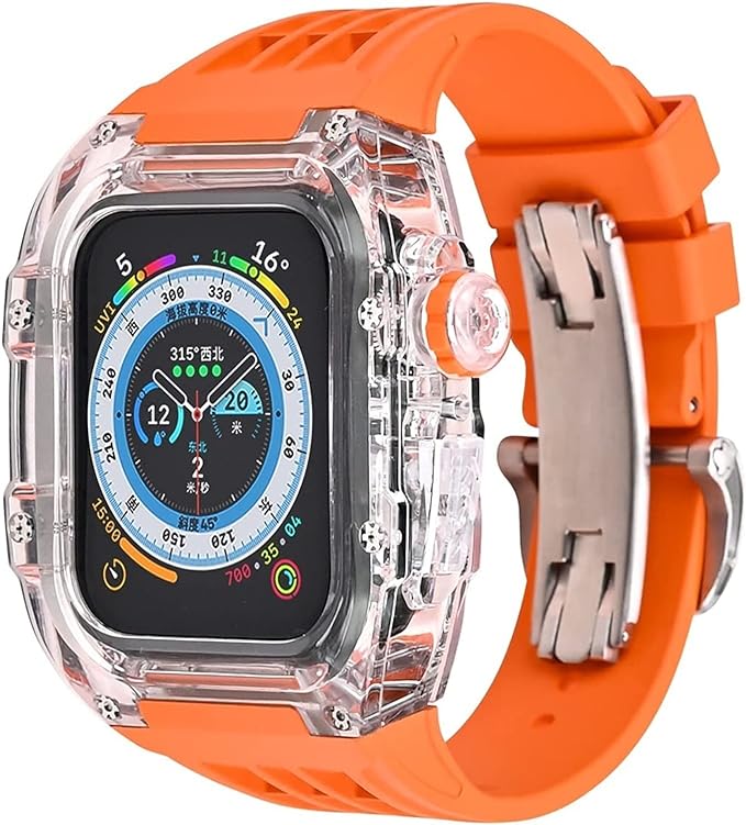 Transparent Case With Modification Kit Rubbler Strap for Apple Watch Ultra 49mm