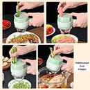 4 in 1 Handheld Electric Vegetable Cutter Set, Portable Mini Wireless Food Processor with Brush, Gatling Vegetable Cutter Electric Garlic Chopper for Garlic Pepper Chili Onion Celery Ginger M