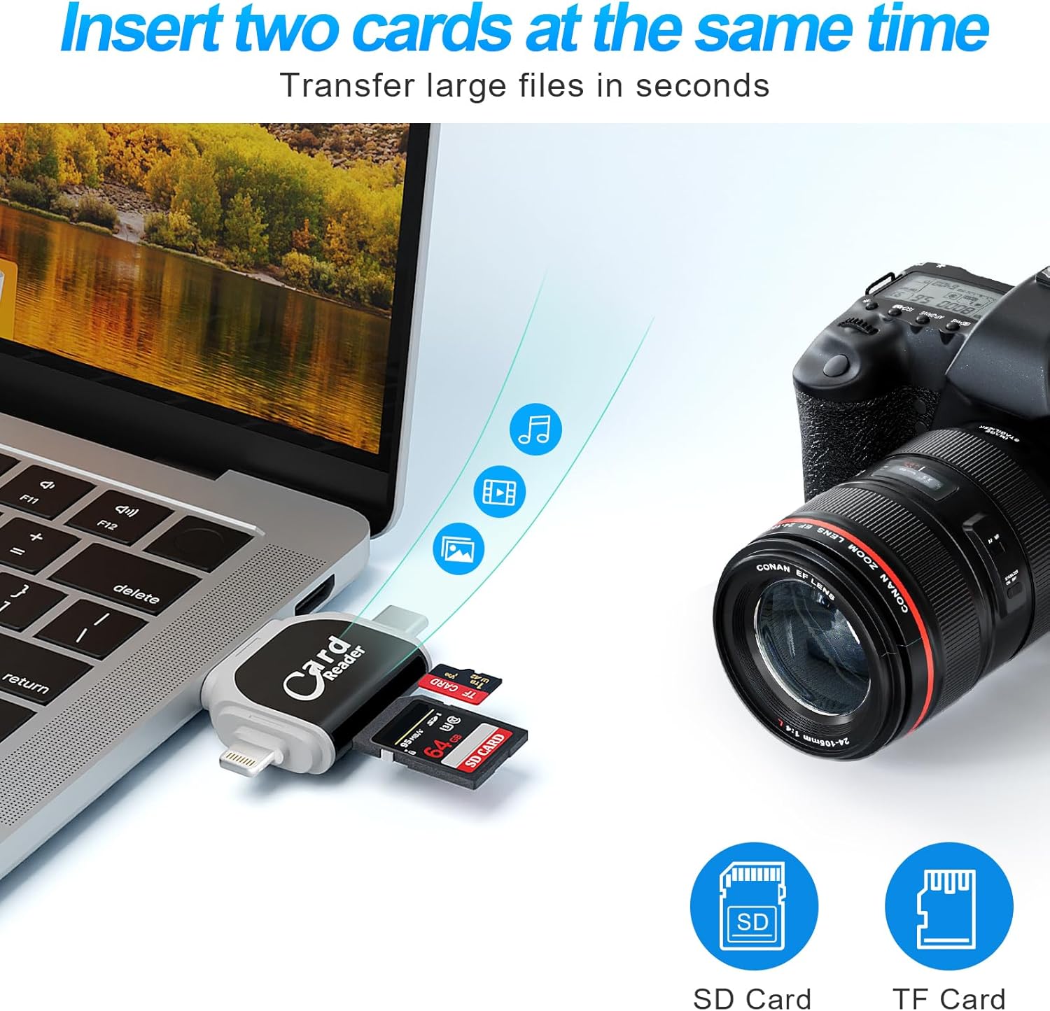 Multi-Port 4 in 1 Universal SD TF Card Reader MP566 Multi-Port 4 in 1 Universal SD TF Card Reader MP566