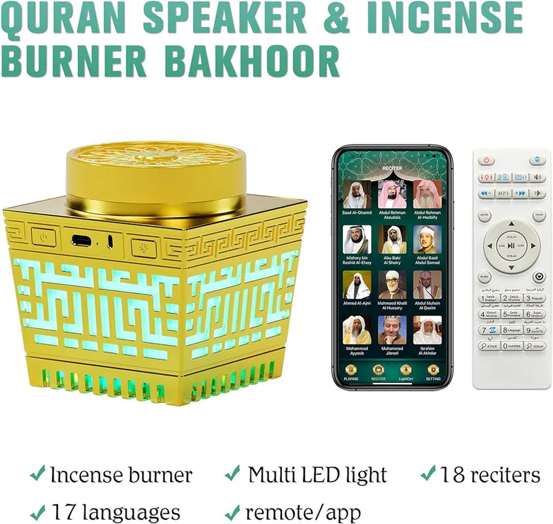 Portable Electric Incense Bakhoor Burner with Quran Speaker SQ-209P - Tuzzut.com Qatar Online Shopping
