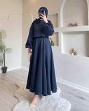 Womens Skirt Sets 2 Piece Outfits Flower Deco Long Sleeve Crop Tops and High Waisted Maxi Skirt Set 71468