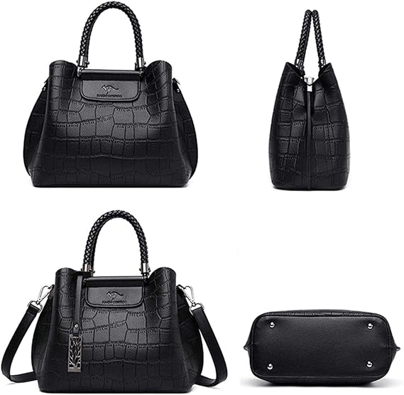 Soft Leather Handbag Stone Pattern For Women B7676 - TUZZUT Qatar Online Shopping