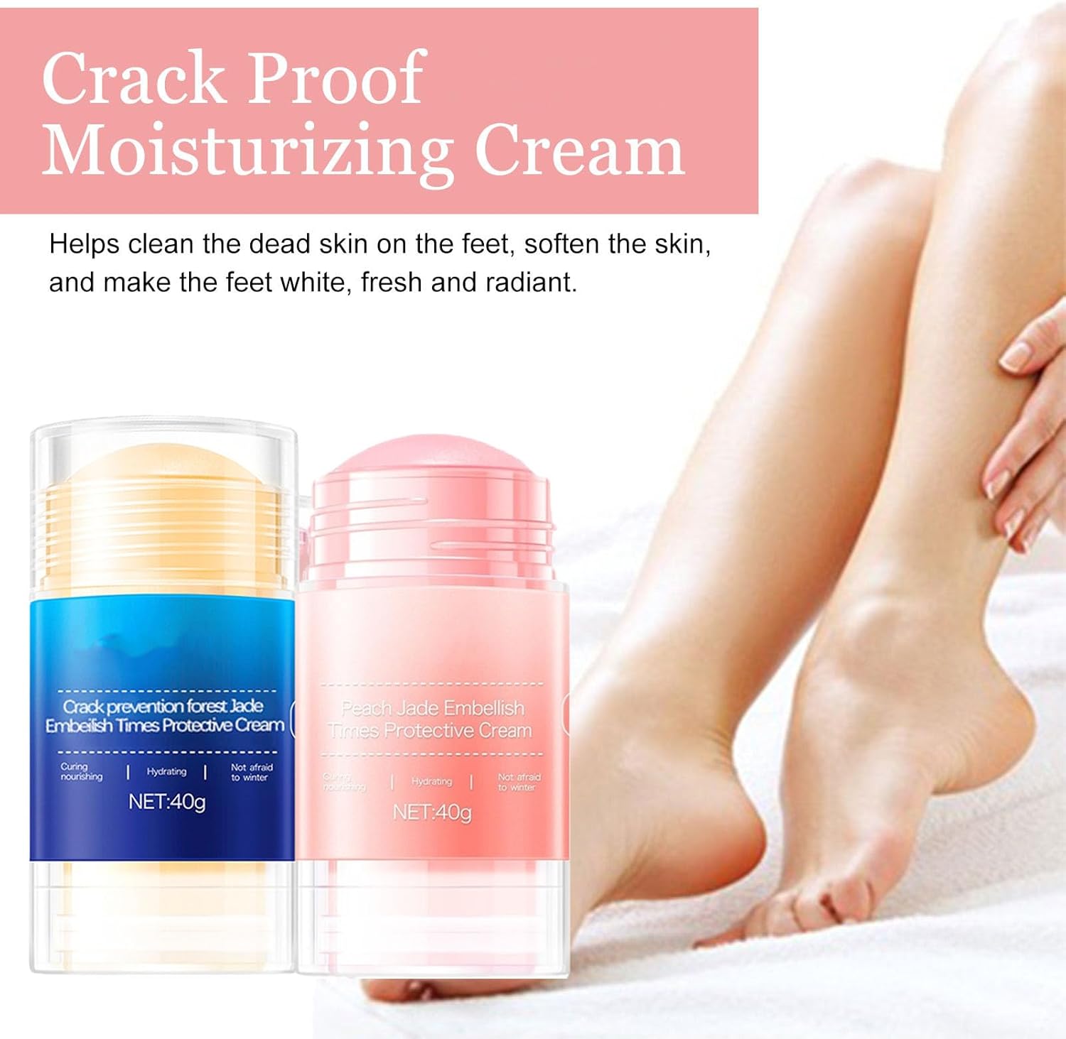 Foot Care Cream Cracked Feet, Crack Feet Prevention Stick, FootBalm, Foot Balm Stick for Dry Cracked Feets, Anti Cracking Foot Cream Roll On, Hydrating FT22 Foot Care Cream Cracked Feet, Crack Feet Prevention Stick, FootBalm, Foot Balm Stick for Dry Cracked Feets, Anti Cracking Foot Cream Roll On, Hydrating FT22