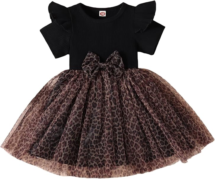 Baby GirlBowknot Leopard Patchwork A-line Dress Princess Party Dresses Kids Summer Clothing 1318782 Baby GirlBowknot Leopard Patchwork A-line Dress Princess Party Dresses Kids Summer Clothing 1318782