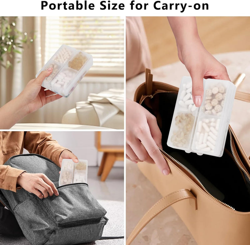7 Compartments Portable Pill Case Travel Pill Organizer - TUZZUT Qatar Online Shopping