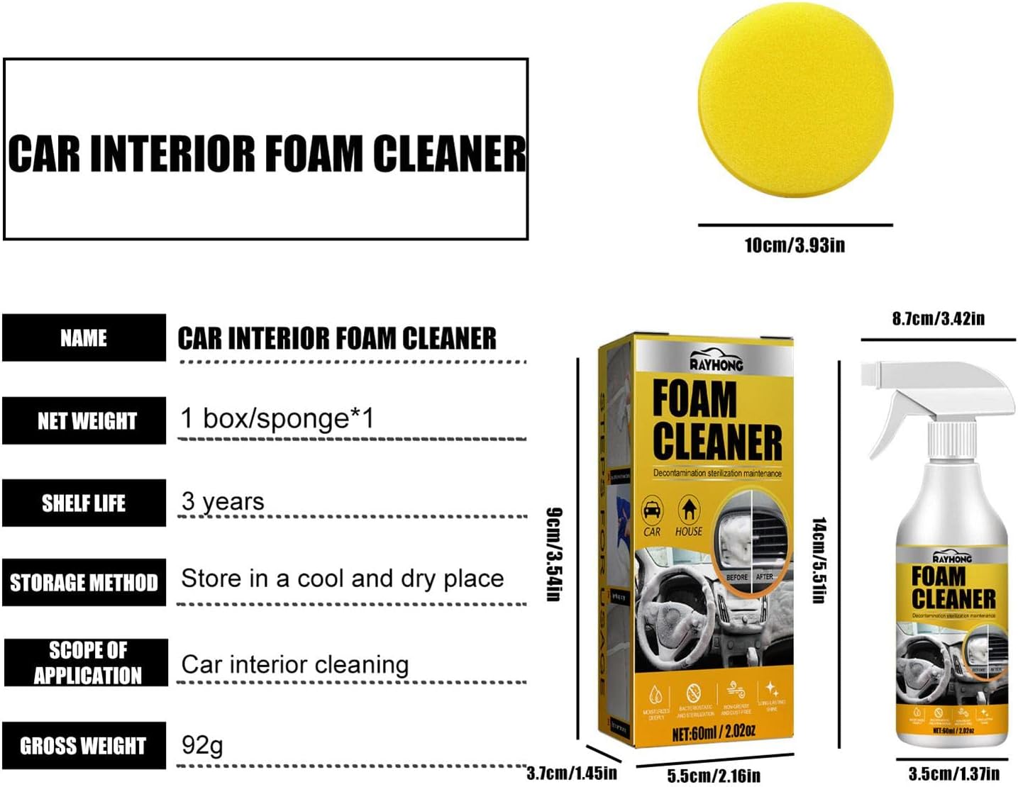 Rayhong Foam Cleaner 60ml Rayhong Foam Cleaner 60ml