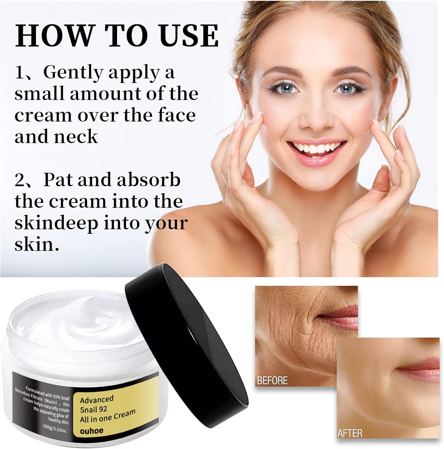 Ouhoe Advanced Snail 92 All-in-One Cream - 100g Ouhoe Advanced Snail 92 All-in-One Cream - 100g