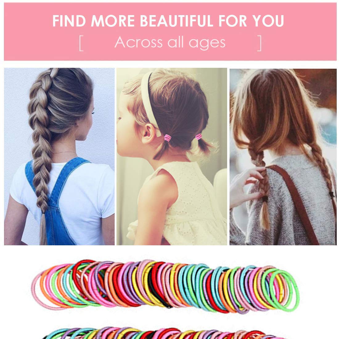 Elastic Hair Bands 100 Pcs X629209 Elastic Hair Bands 100 Pcs X629209