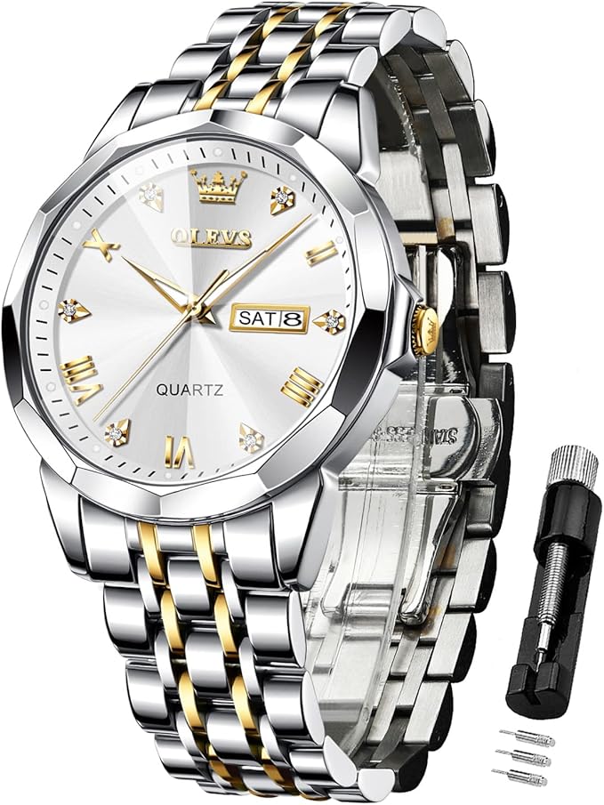 OLEVS Mens Stainless Steel Quartz Watch W304876 OLEVS Mens Stainless Steel Quartz Watch W304876