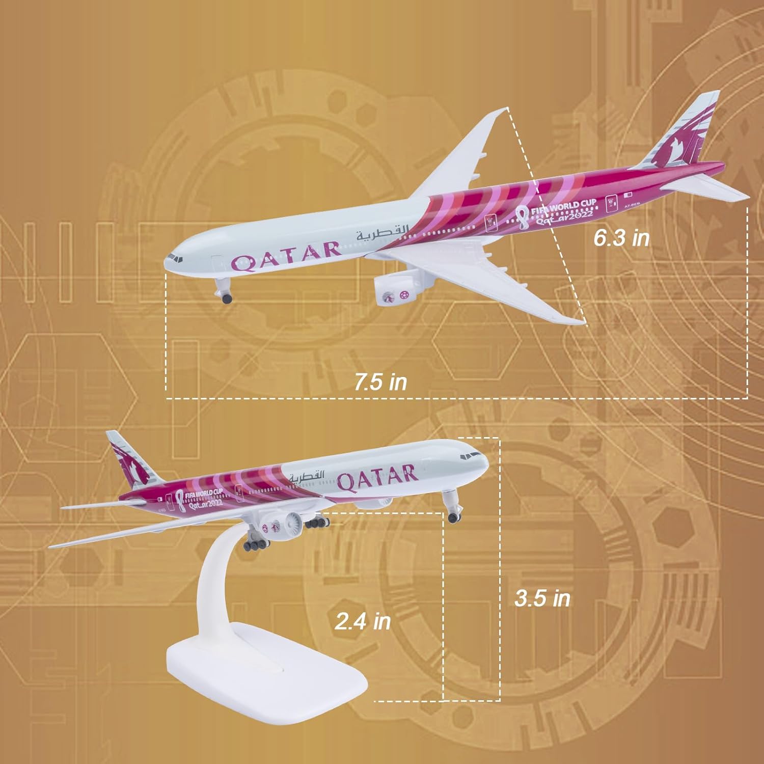 1:300 Scale Qatar World Cup Model Airplane Toy 1:300 Scale Qatar World Cup Model Airplane Toy