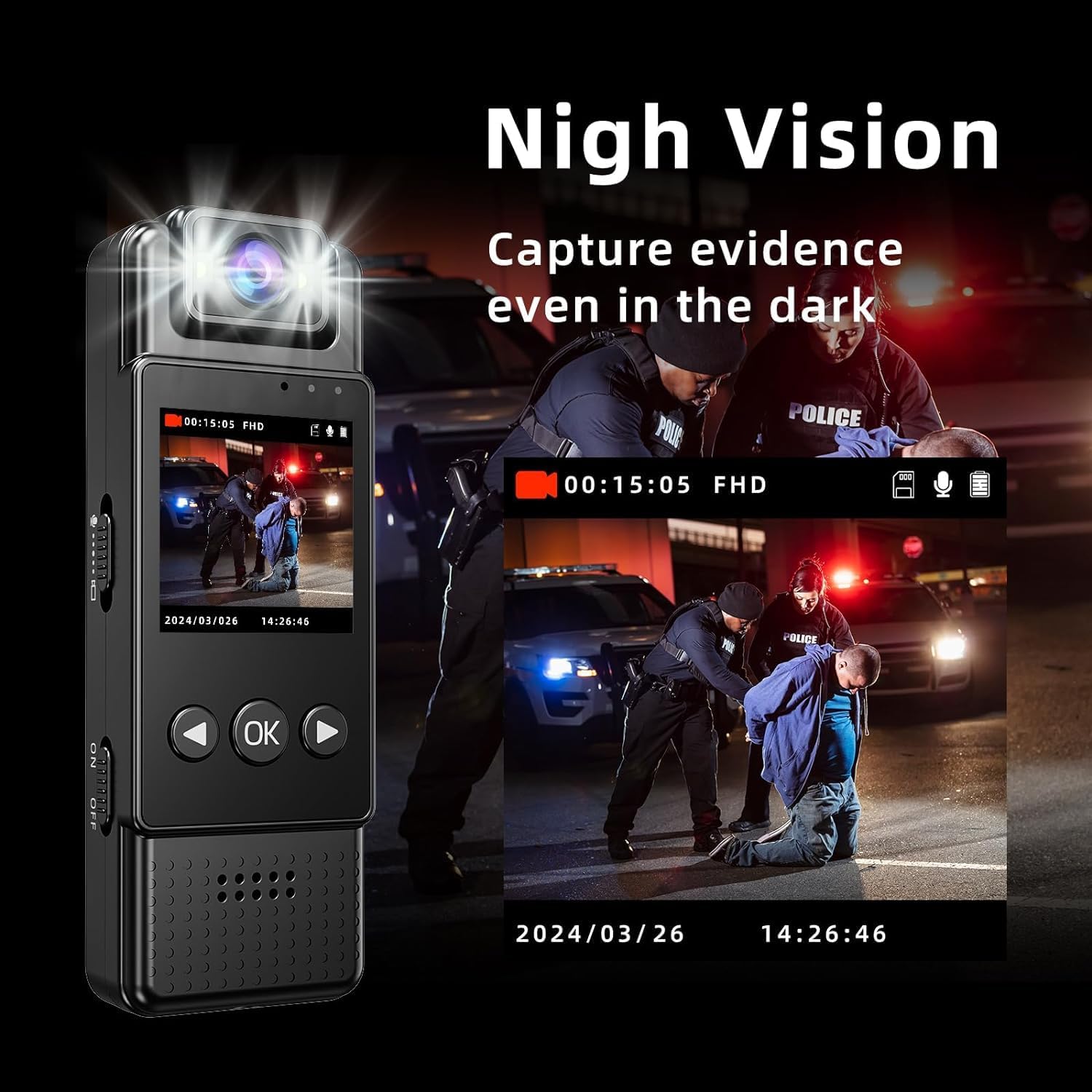 Night Vision Mini Body Camera 1080P, 180° Rotation Night Vision Mini Body Camera 1080P, 180° Rotation