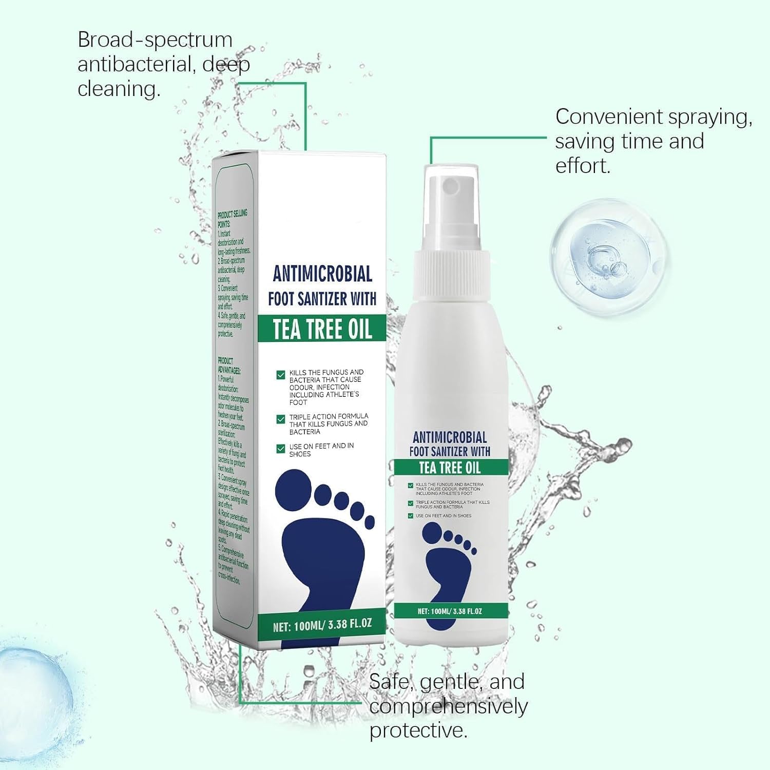 Ximonth Foot Sanitiser with Tea Tree Oil, Tea Tree Oil Feet Spray Ximonth Foot Sanitiser with Tea Tree Oil, Tea Tree Oil Feet Spray