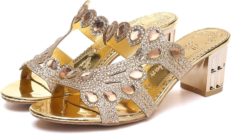 Crystal Peep Toe High Heel Sandals HS753 - TUZZUT Qatar Online Shopping