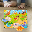 Wooden Toddlers Puzzles Game Animal Dinosaur Board 1603296 - TUZZUT Qatar Online Shopping