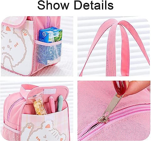 Kawaii Lunch Bag Picnic Bag Outdoor Insulated Cooler Tote Bag Cute Animes Lunch Bags for Women Large Capacity S4619349