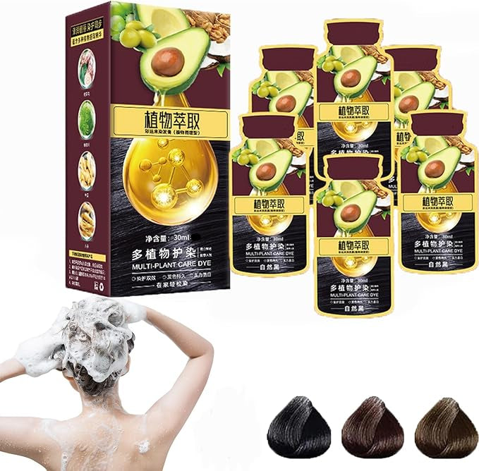 Multy-Plant Extract Hair Dye Shampoo 30ml 10bags boxes