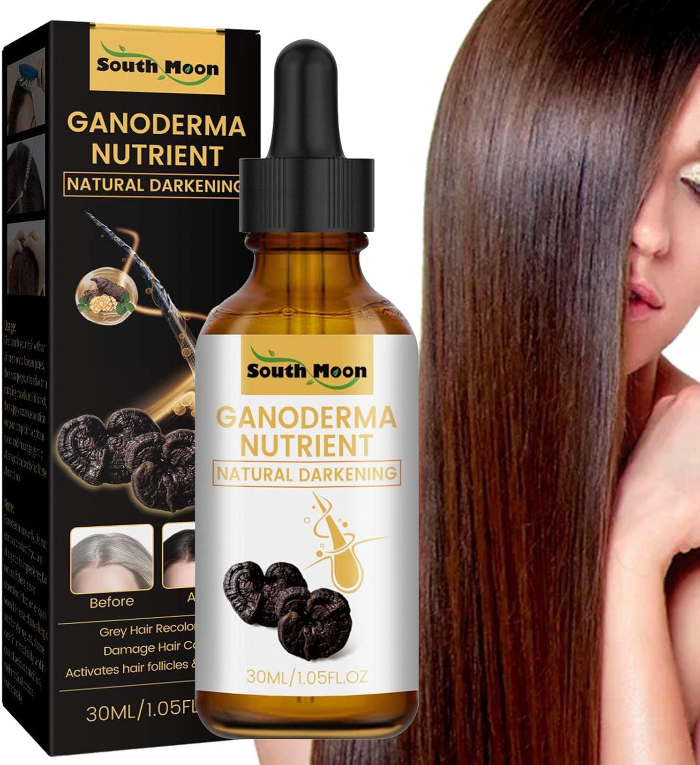 Nourishing Hair Oil, Deep Nourishing Liquid Against Grey Hair, 30 ml Prevention of Hair Loss and Natural Essence for Shiny Black Hair, Men and Women Nourishing Hair Oil, Deep Nourishing Liquid Against Grey Hair, 30 ml Prevention of Hair Loss and Natural Essence for Shiny Black Hair, Men and Women