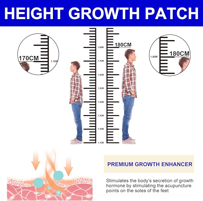 Height Growth Foot Patches - 16 Pcs