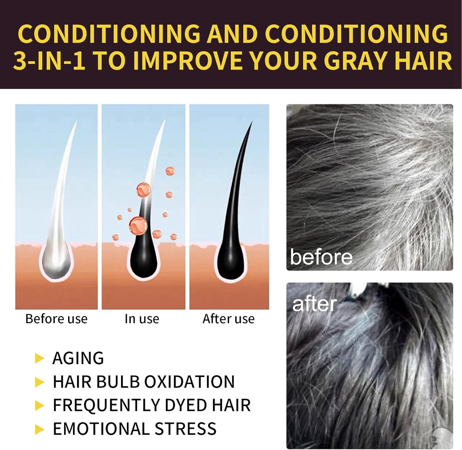 EELHOE Black Hair Dye Shampoo 100ML EELHOE Black Hair Dye Shampoo 100ML