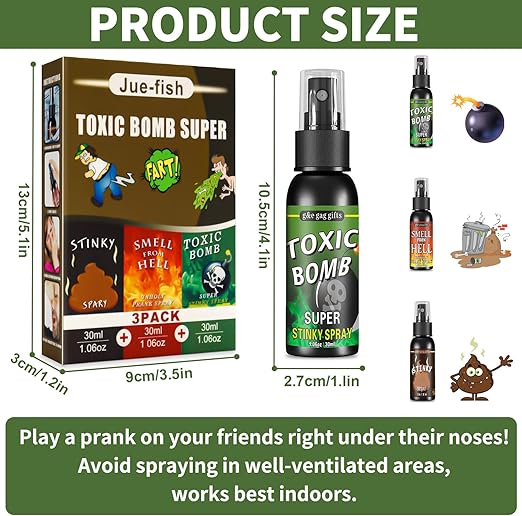 3 Pieces Smelly Flaps Smelly Spray, 90ml Poop Spray, Liquid Spray for Odor Extremely Durabl