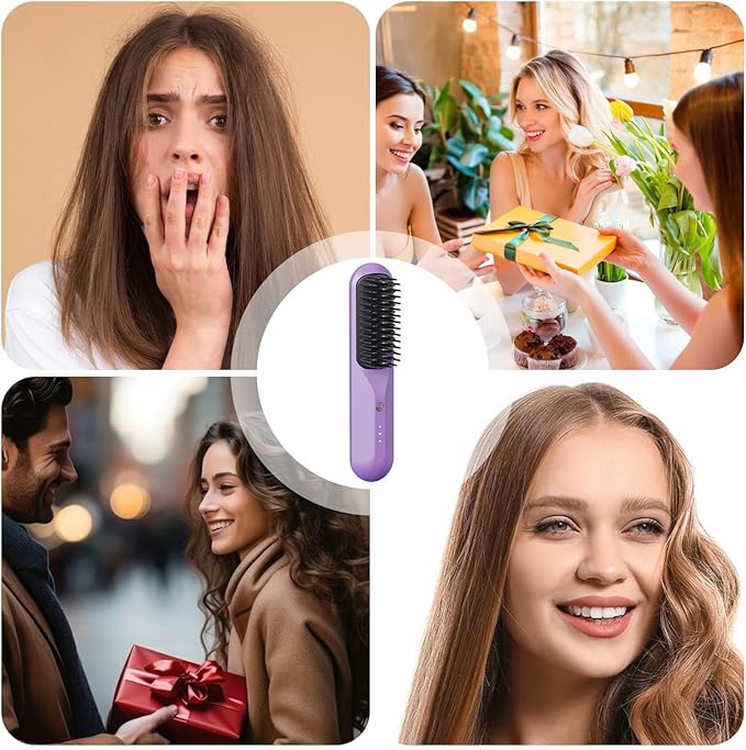 Portable Hair Straightening Comb with USB Charging