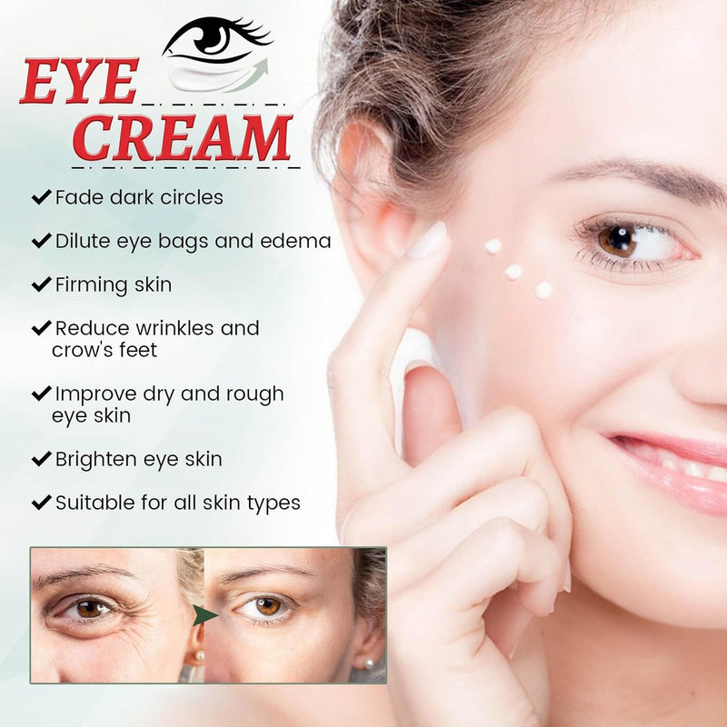 Eye Cream Anti-Aging, Eye Cream for Puffiness and Bags Under Eyes, Under Eye Cream for Dark Circles, Natural Ingredient Moisturizer Improve Dryness Reduce Fine Lines and Wrinkles - TUZZUT Qatar Online Shopping