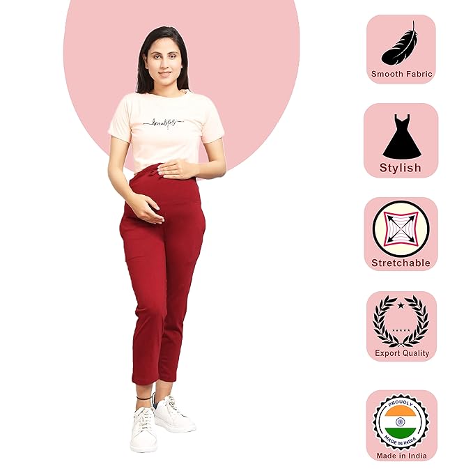 Pregnancy Pants Over-Belly Design and Elastic Waistband 173916