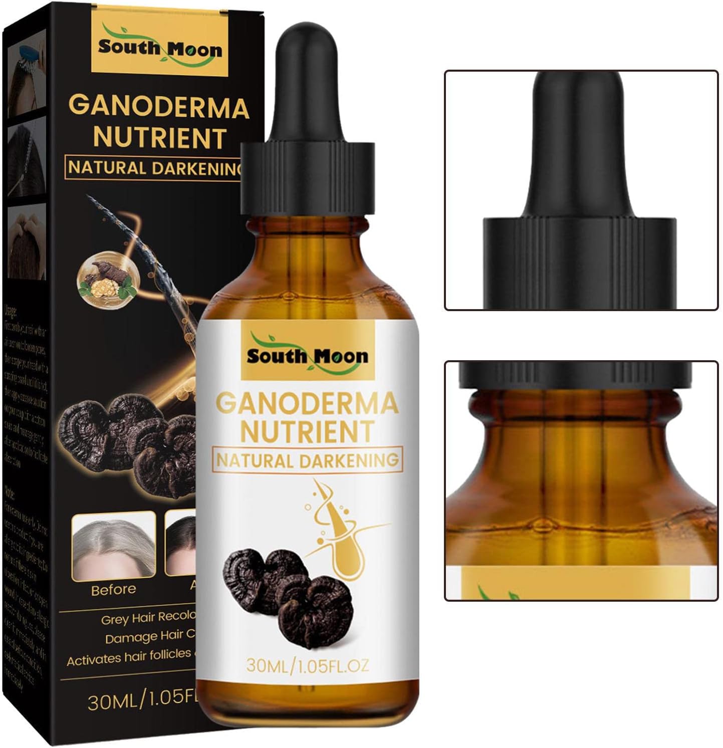 Nourishing Hair Oil, Deep Nourishing Liquid Against Grey Hair, 30 ml Prevention of Hair Loss and Natural Essence for Shiny Black Hair, Men and Women Nourishing Hair Oil, Deep Nourishing Liquid Against Grey Hair, 30 ml Prevention of Hair Loss and Natural Essence for Shiny Black Hair, Men and Women