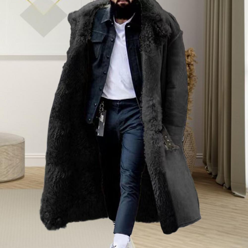 Autumn Winter Men Thick Soft Plush Coat Long Sleeve Windbreaker Jacket 90126548 Autumn Winter Men Thick Soft Plush Coat Long Sleeve Windbreaker Jacket 90126548