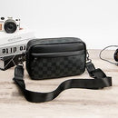 Men's Square Black Leather Shoulder Bag   S3432670 - TUZZUT Qatar Online Shopping