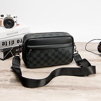 Men's Square Black Leather Shoulder Bag   S3432670 - TUZZUT Qatar Online Shopping