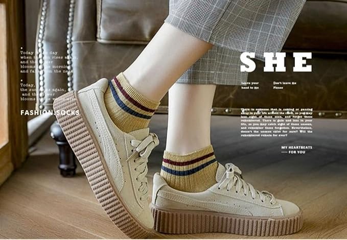 10 pairs Embroidered Breathable Cute Stripe Colorful Low Cut Ankle Socks Set SK-90 10 pairs Embroidered Breathable Cute Stripe Colorful Low Cut Ankle Socks Set SK-90