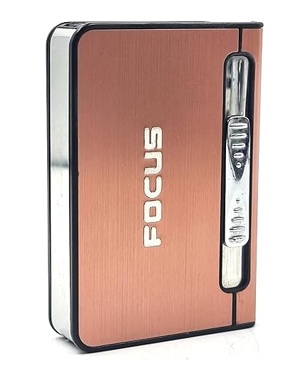 Focus Long Cloud JD-YH002 Automatic Cigarette Case Holder Box with Lighter - TUZZUT Qatar Online Shopping