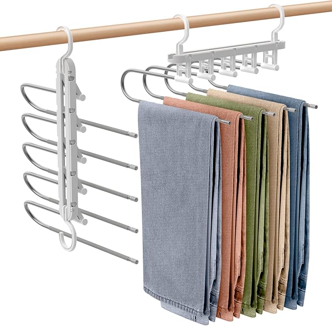 Housolution Trouser Hangers, Set of 4, Multi-functional Slack Hanger B-36131809 Housolution Trouser Hangers, Set of 4, Multi-functional Slack Hanger B-36131809