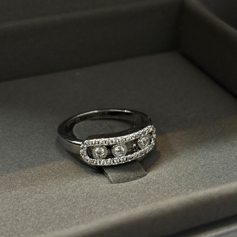 Womens Fashion Silver Diamonds Ring S257952 - TUZZUT Qatar Online Shopping