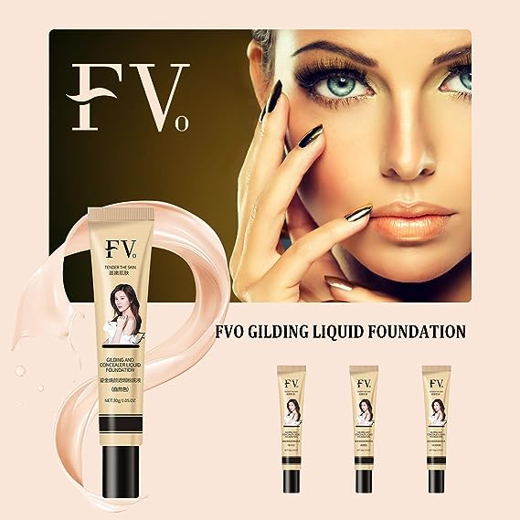 FVO Liquid Foundation Glowing Concealer Cream, Waterproof And Sweatproof, Hydrate and Brighten, Radiant & Healthy Looking Skin, Skin Perfecting (Hydrate and brighten skin) FVO Liquid Foundation Glowing Concealer Cream, Waterproof And Sweatproof, Hydrate and Brighten, Radiant & Healthy Looking Skin, Skin Perfecting (Hydrate and brighten skin)