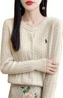 Twisted Round Neck Knitted Sweater KS8945 - TUZZUT Qatar Online Shopping