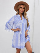 Paisley Print Flounce Sleeve Women's Dress LC228450 - TUZZUT Qatar Online Shopping