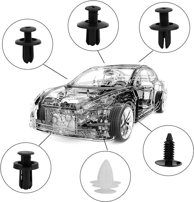 100pcs HE26 Car Bumper Retainer Clips & Nylon Fasteners Rivet Kit 100pcs HE26 Car Bumper Retainer Clips & Nylon Fasteners Rivet Kit