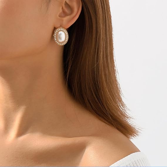 Aleasha White Pearl Necklaces Earrings Set AL88 Aleasha White Pearl Necklaces Earrings Set AL88