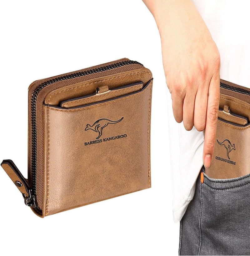 Large Capacity Leather Wallet with Zip B1004 - TUZZUT Qatar Online Shopping