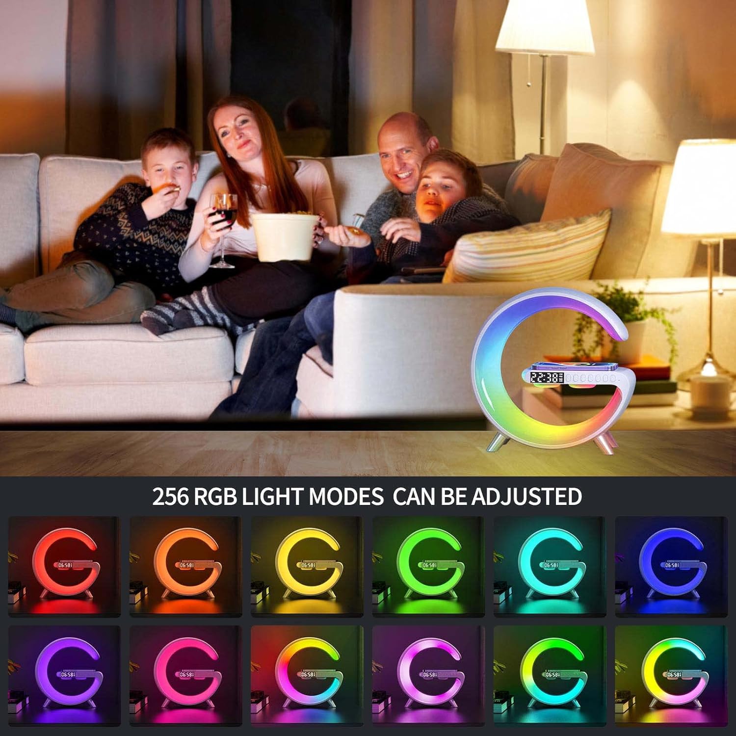 Wireless Charger Atmosphere Lamp With Bluetooth Speaker G63 Wireless Charger Atmosphere Lamp With Bluetooth Speaker G63