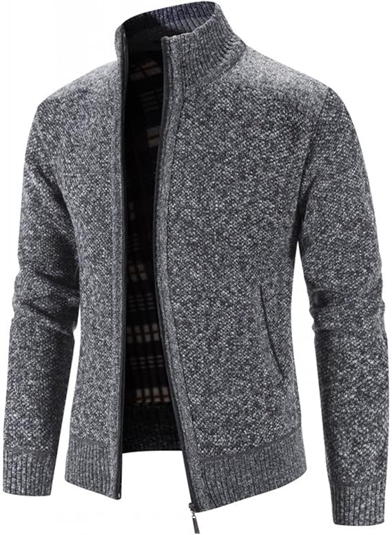 Men's Full Zip Flannel Lining Cardigan MC885 - TUZZUT Qatar Online Shopping